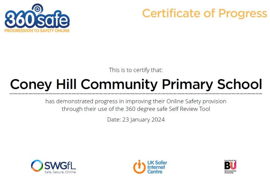 Certificate of progress